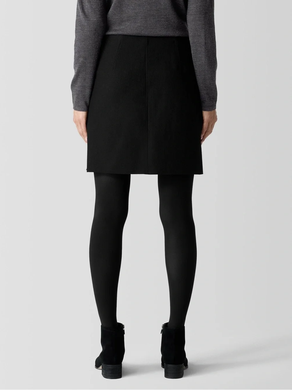 Kenar black wool-blend knit pencil skirt